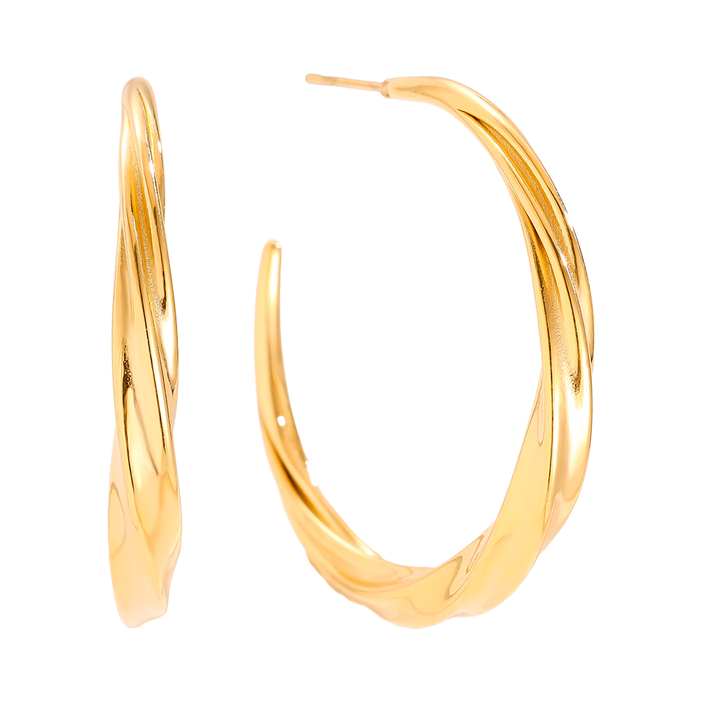 Stainless steel earrings 45mm Classic Twist