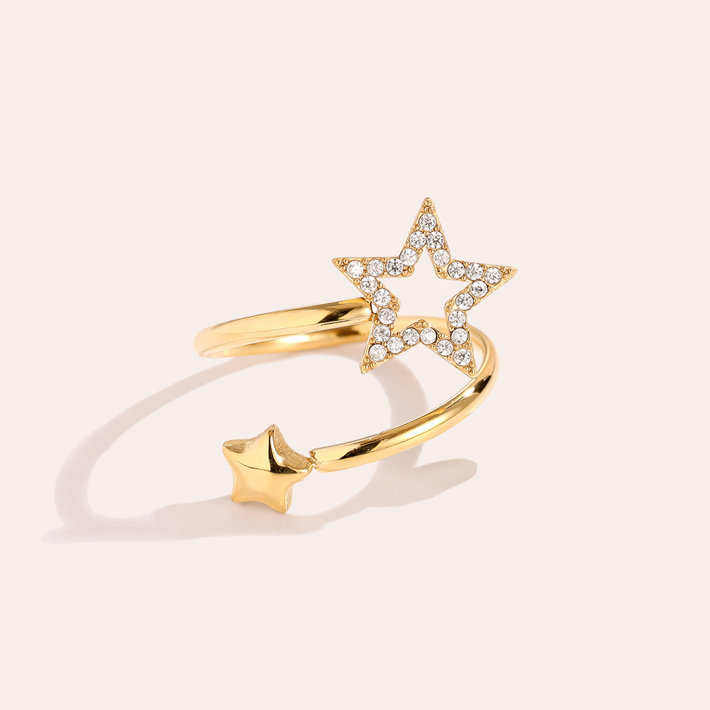 Stainless Steel Ring – Adjustable Star Hug