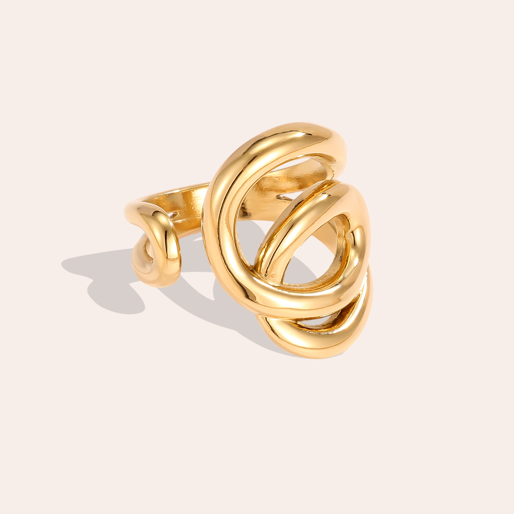 Stainless steel ring, adjustable, free-form