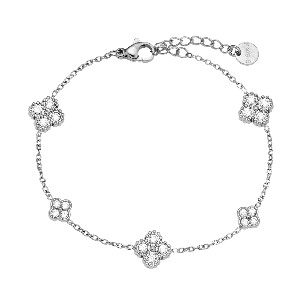 Stainless steel bracelet 15cm Nice Lucky Flower