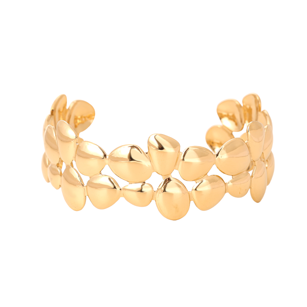 Stainless steel bangle Adjustable many irregular circles