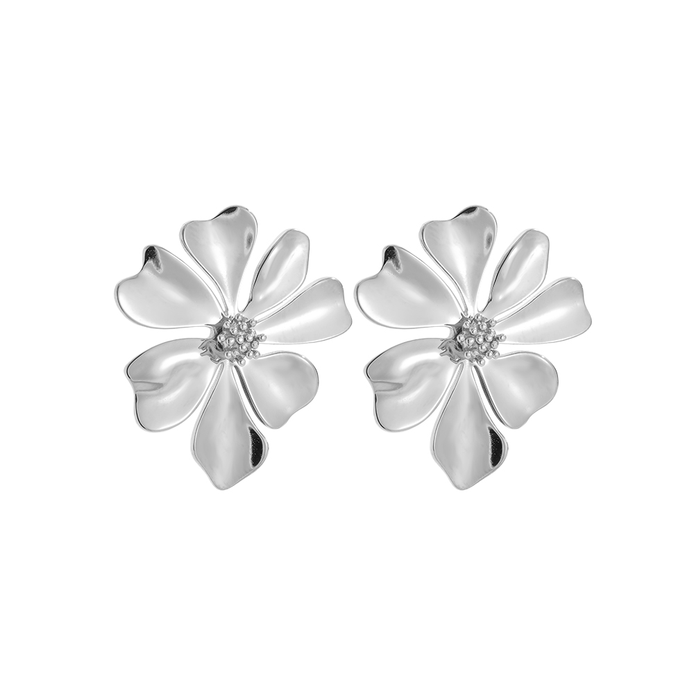 Stainless steel earrings 24*27mm Beautiful flower