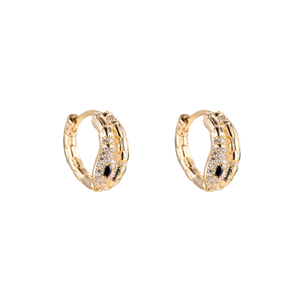 Folding Snake Gold-plated Earring