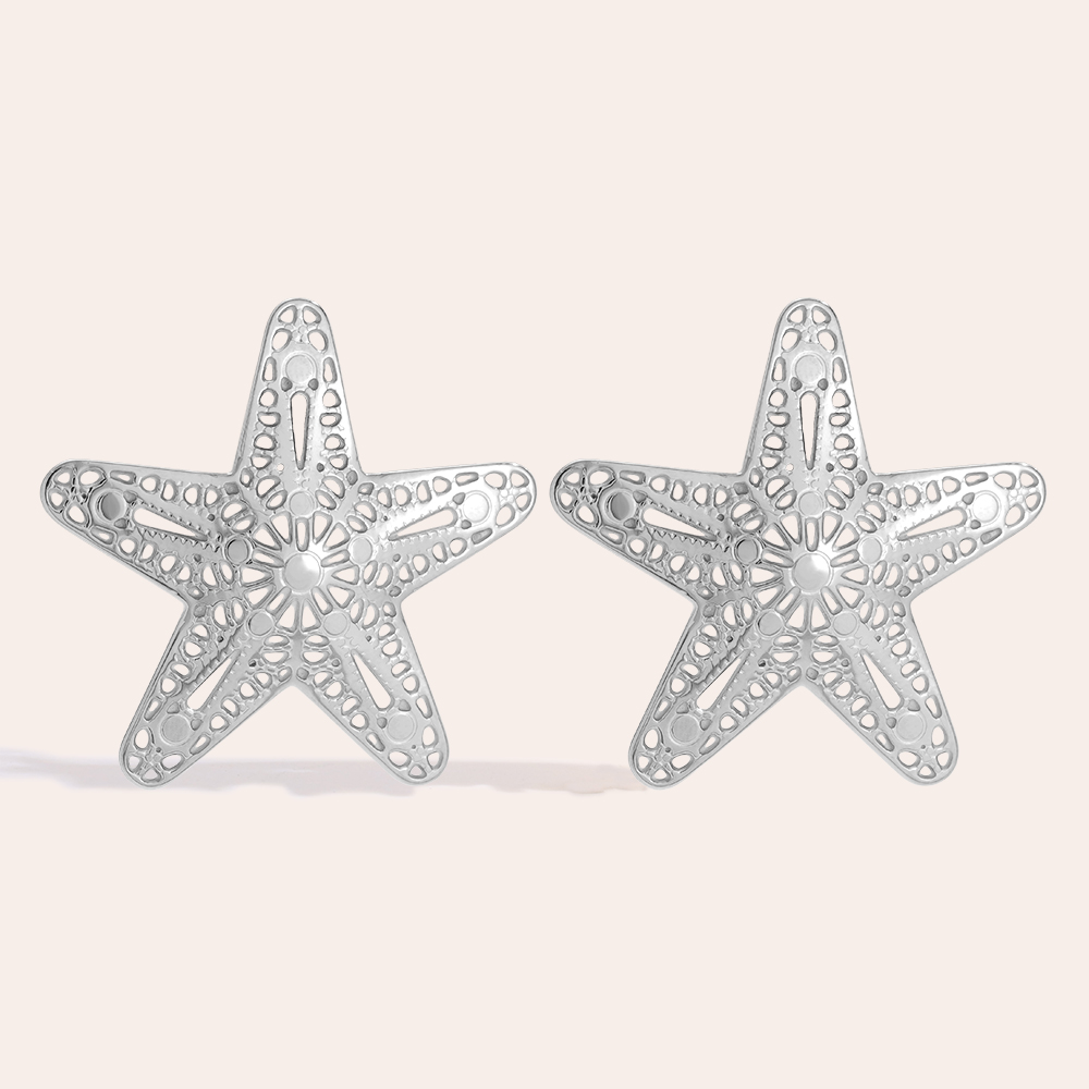 Stainless steel earrings 45mm Nice Sea Star