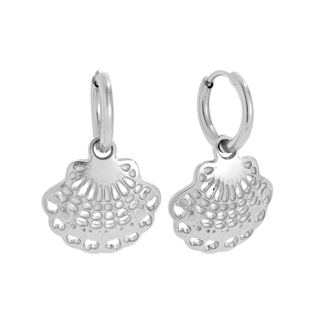 Stainless steel earrings 2.5cm Nice Shell