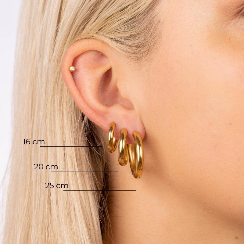 Stainless steel earrings 16mm Simple Hoop