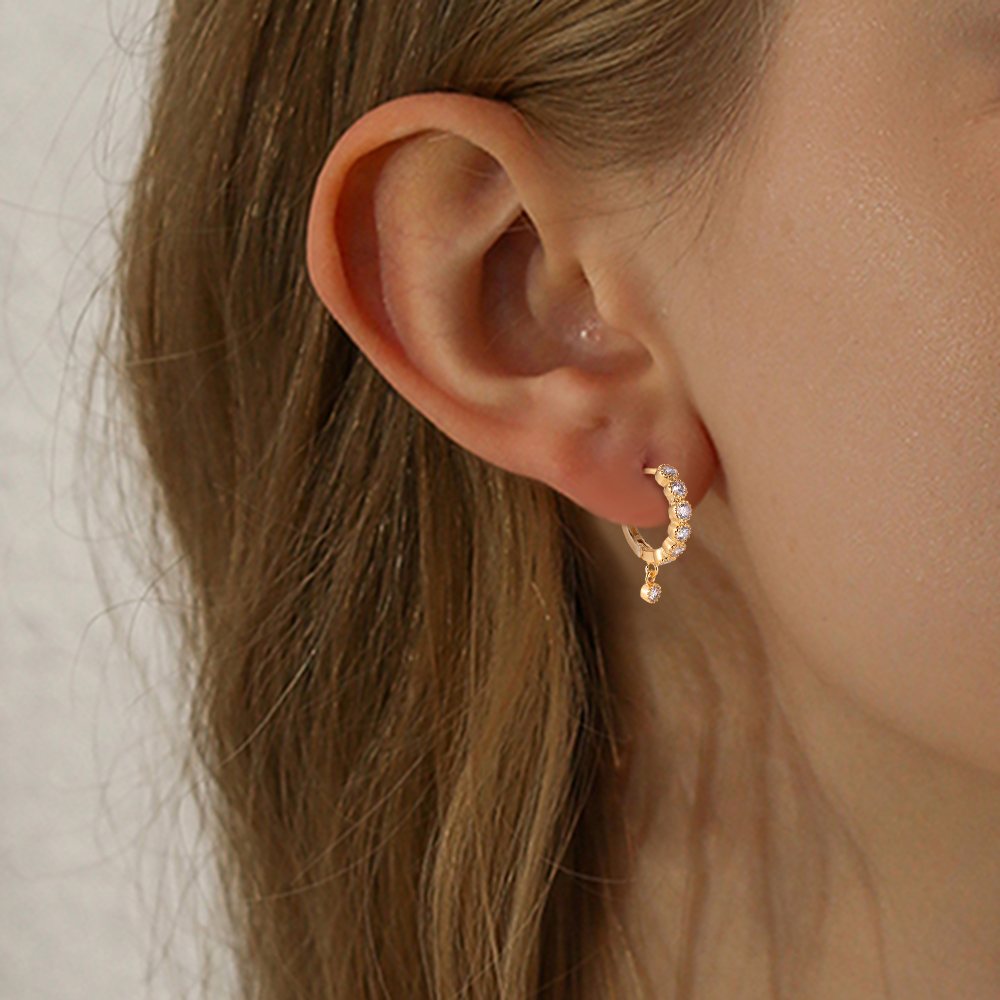 Gold-plated earrings Dame The Diamond