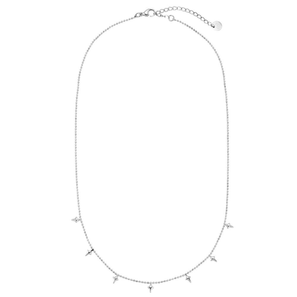 Stainless steel necklace, 42 cm, with lots of little stars