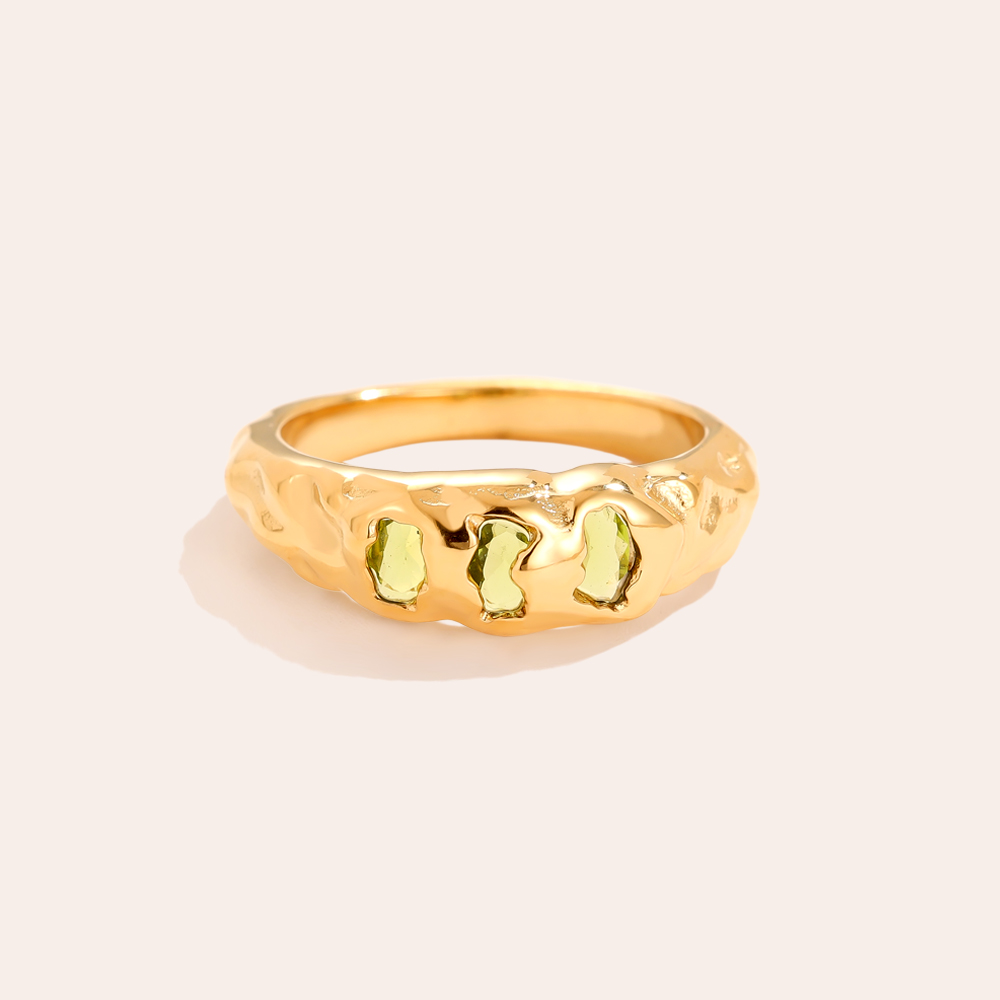 Stainless steel ring Three Diamonds