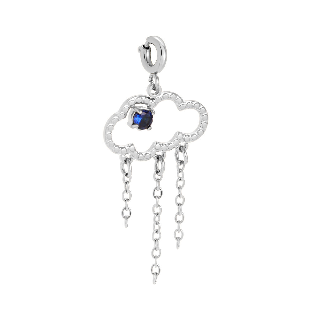 Stainless Steel Pendant 3cm Spring Clasp Cloud With Chain