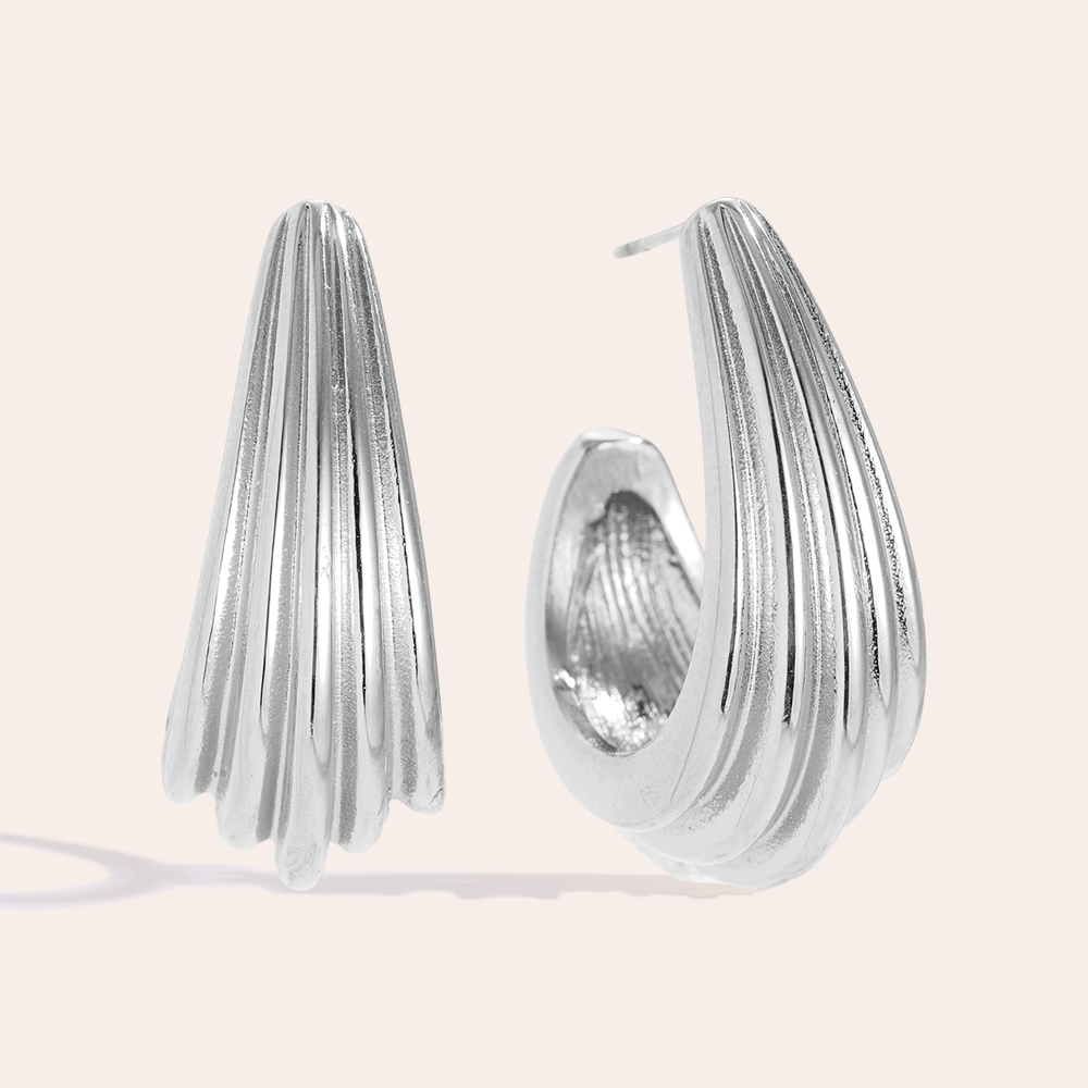 Stainless steel earrings 30mm Pro Elegance Flow