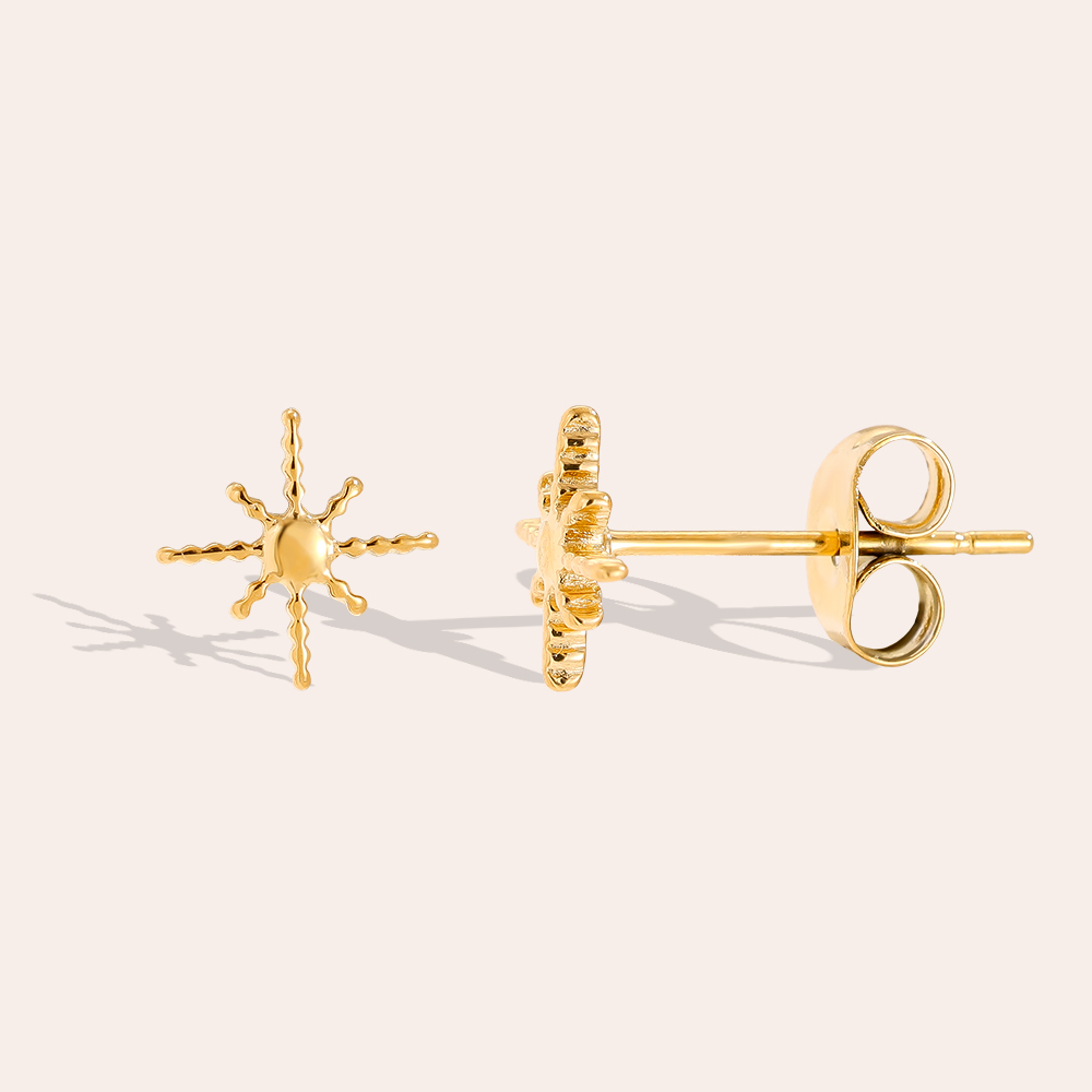 Stainless steel earrings 8mm Sharp Star