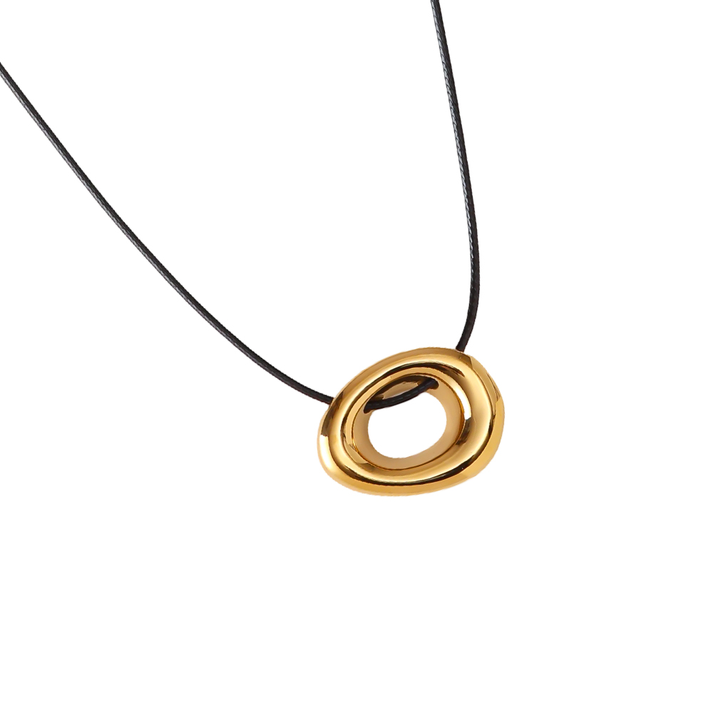 Stainless steel necklace 90cm hollow circle