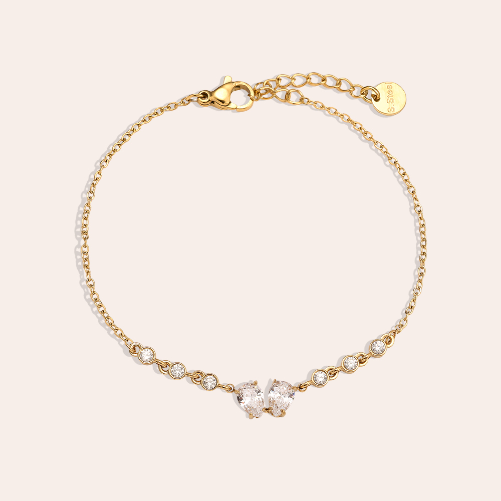 Stainless steel bracelet 16cm Fancy Sparkling Diamond