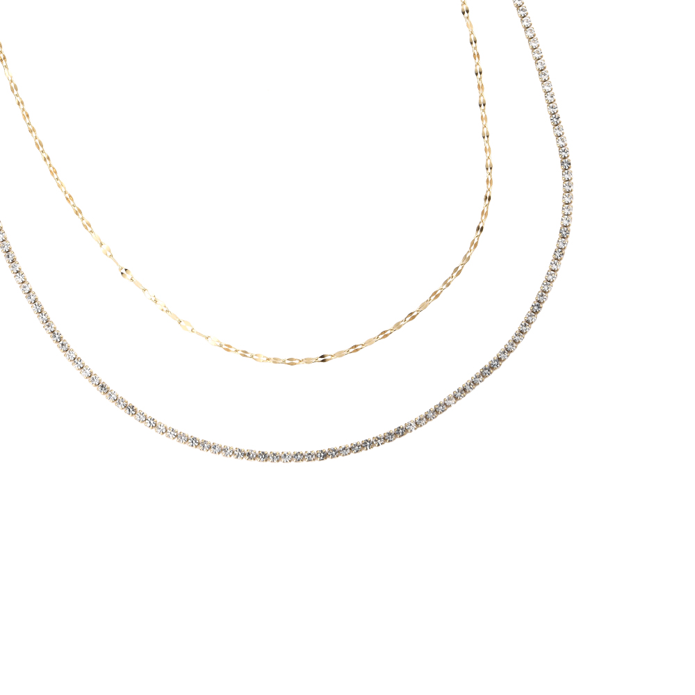 2 Layer Plate Chain Stainless Steel Necklace