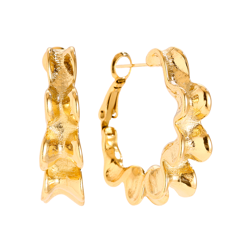 Stainless steel earrings 3cm Like Flower Hoop