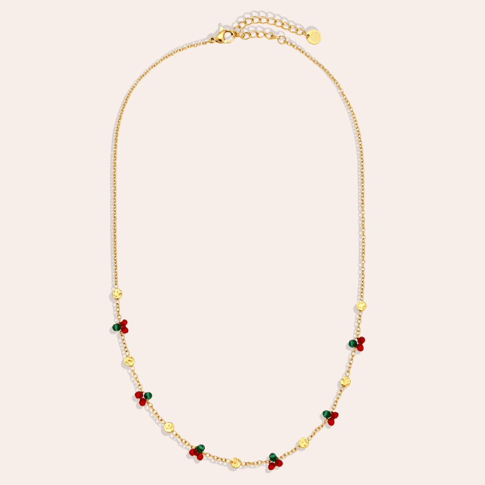 Stainless steel necklace 40cm Mini Cherry And Plate