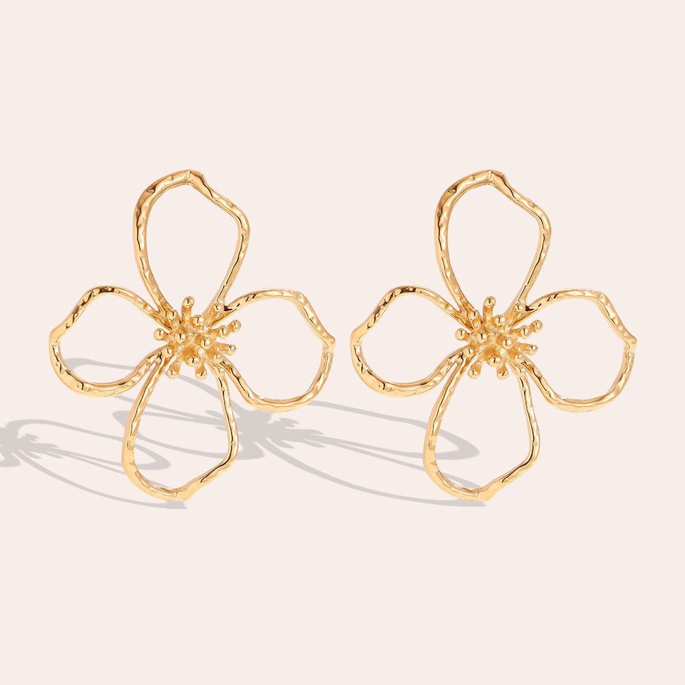 Stainless steel earrings 55*48mm large flower