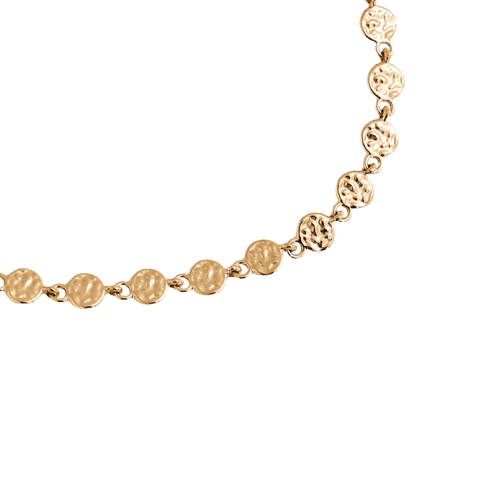 Stainless steel bracelet 17cm irregular small disc