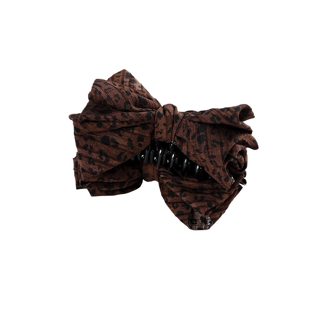 10cm leopard-print bow hair clip  
