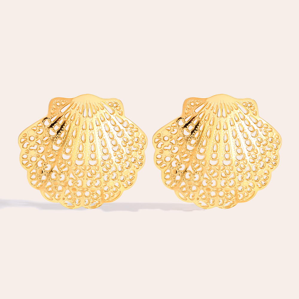 Stainless steel earrings 35mm Nice Shell