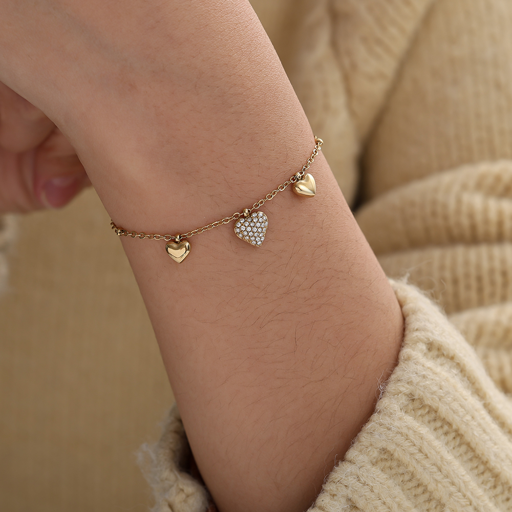 Stainless steel bracelet 17cm Many Sweet Hearts