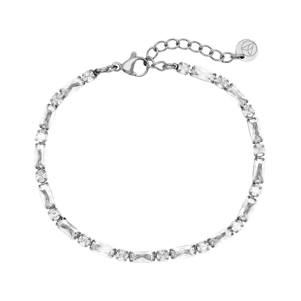 Stainless steel bracelet 16cm Diamond Cube And Dot Chain