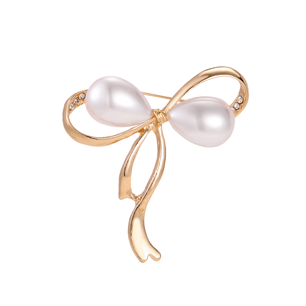 5.3cm Pearl Bow Brooch   