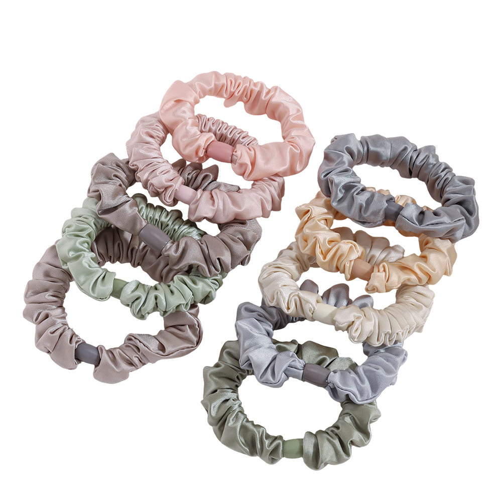 10 pcs. Large satin scrunchie set