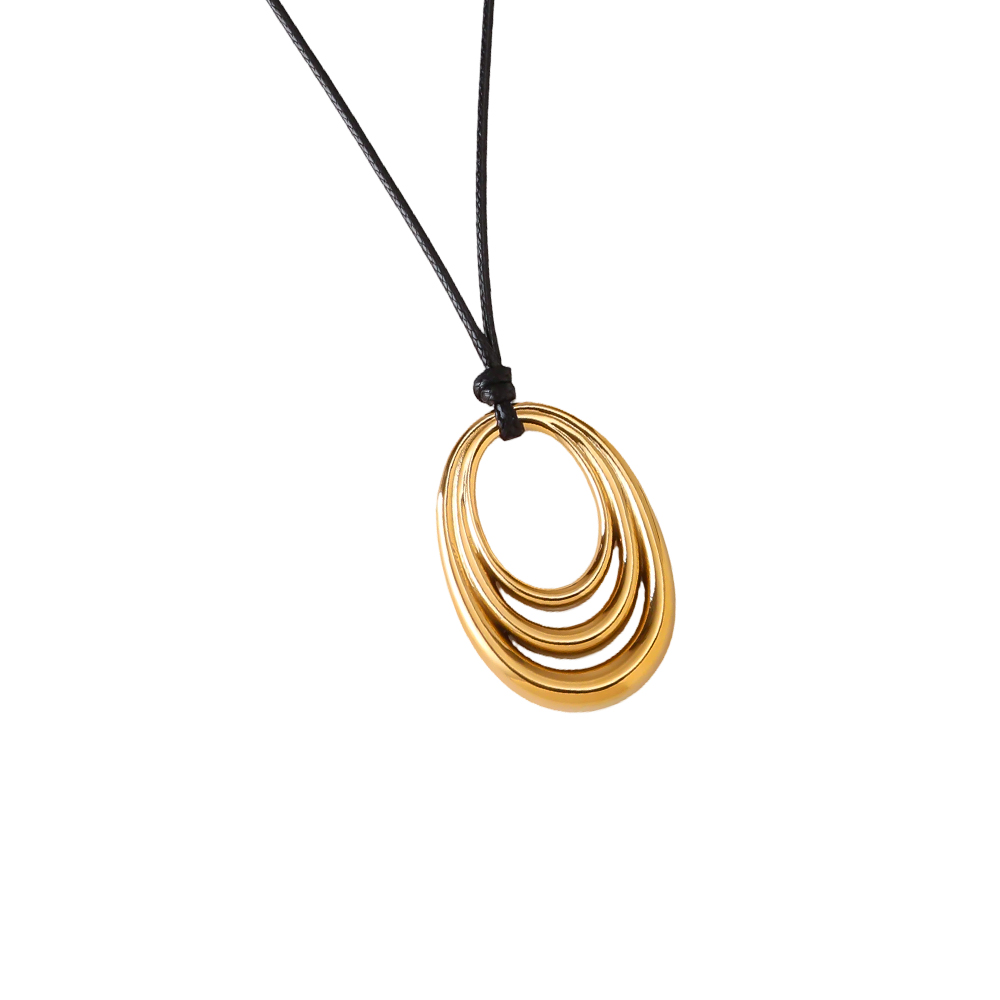 Stainless steel necklace 90cm multilayer circle