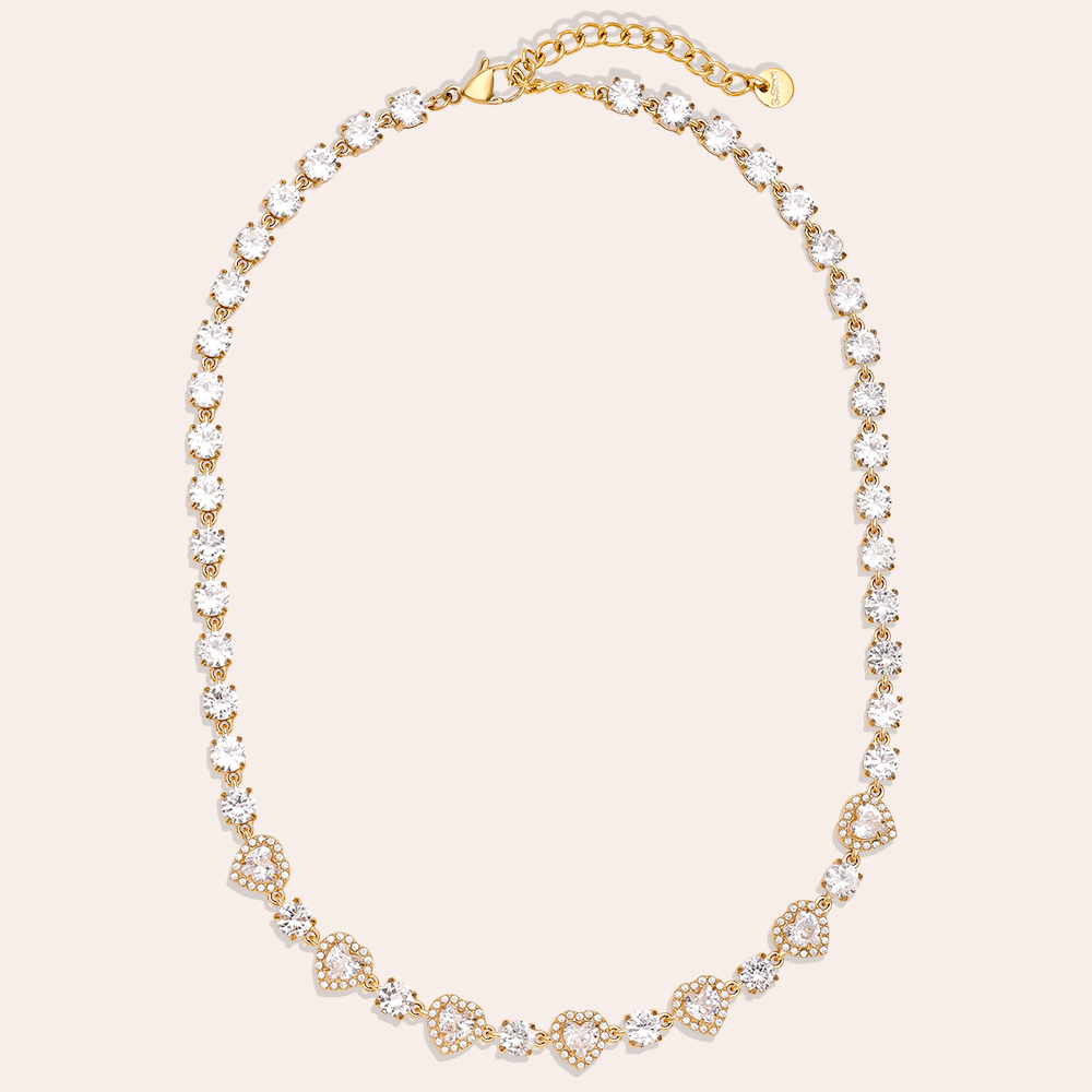Stainless steel necklace 38cm Perfect Sparkling Diamond