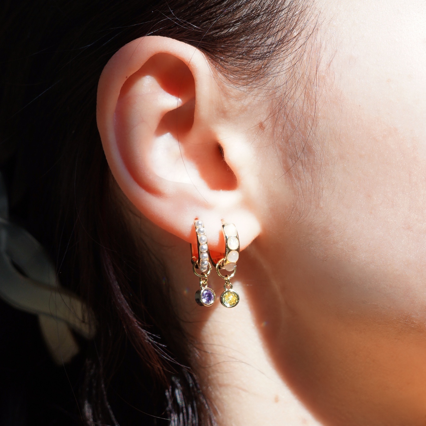 Opal Gloria gold-plated earrings