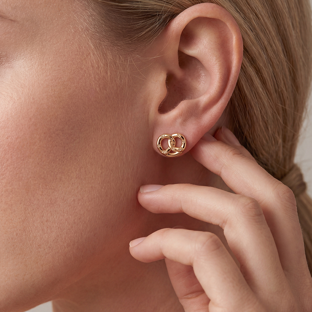 Stainless steel earrings, 15mm, Pretzel