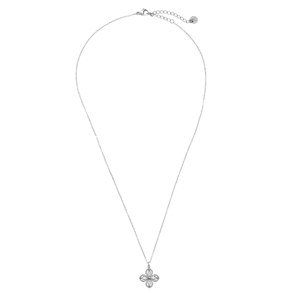 Stainless steel necklace 40cm Fancy Diamond Flower