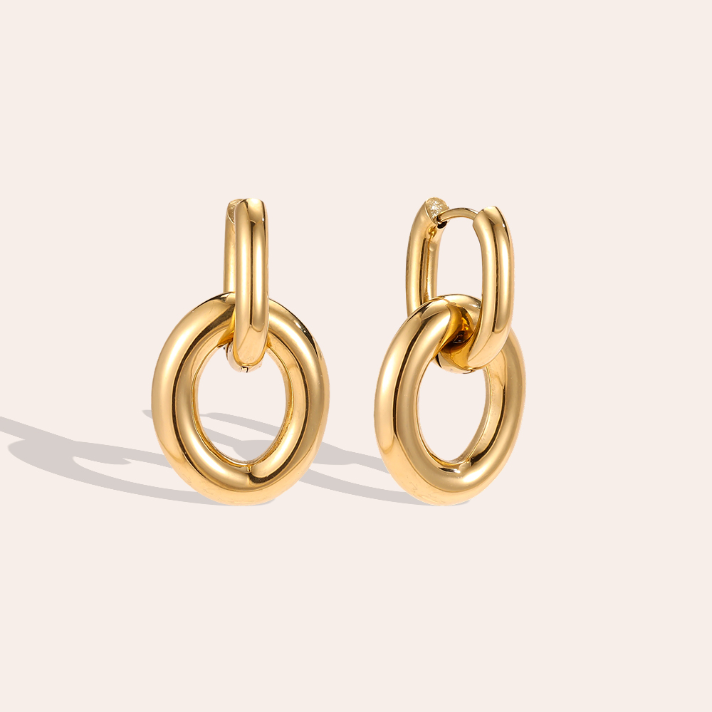 Stainless steel earrings: 30 mm round rings 