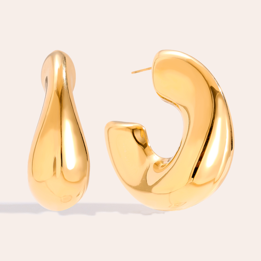 Stainless steel earrings 40mm thick Hoop