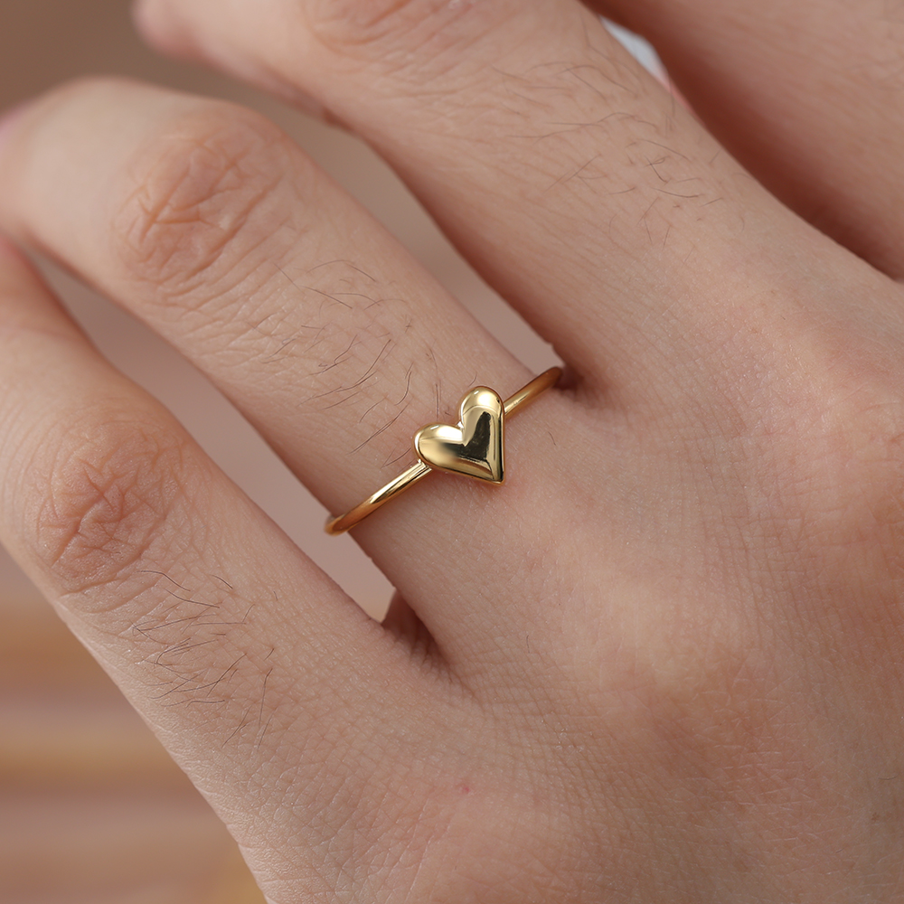 Simple Heart stainless steel ring    