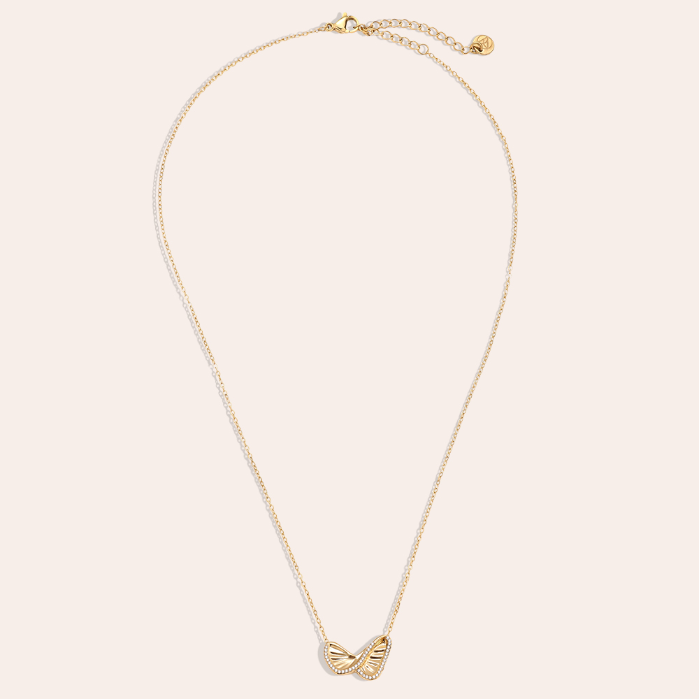 Stainless steel necklace 40cm Like Diamond Butterfly