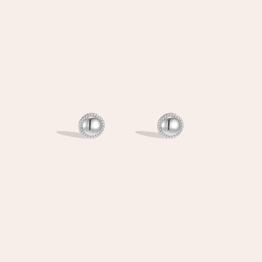 Stainless steel earrings, 5mm, fine dot