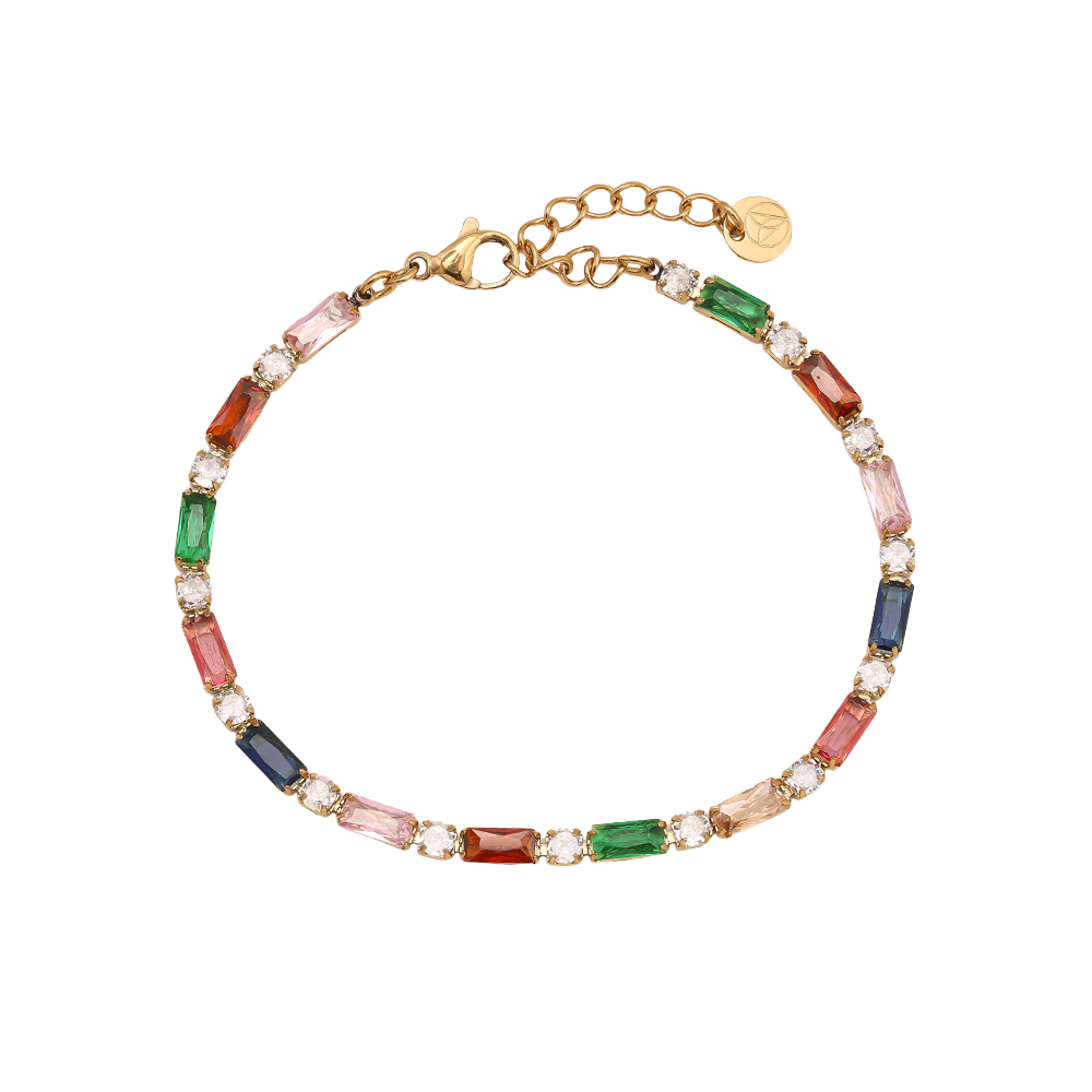 Stainless steel bracelet 15cm Multi Colour Diamond