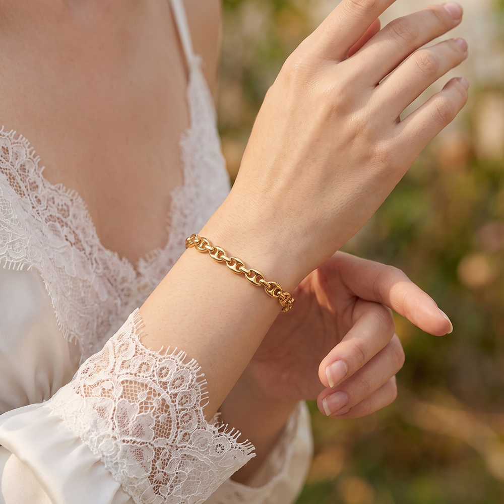 Stainless steel bangle, 6 cm, nose link