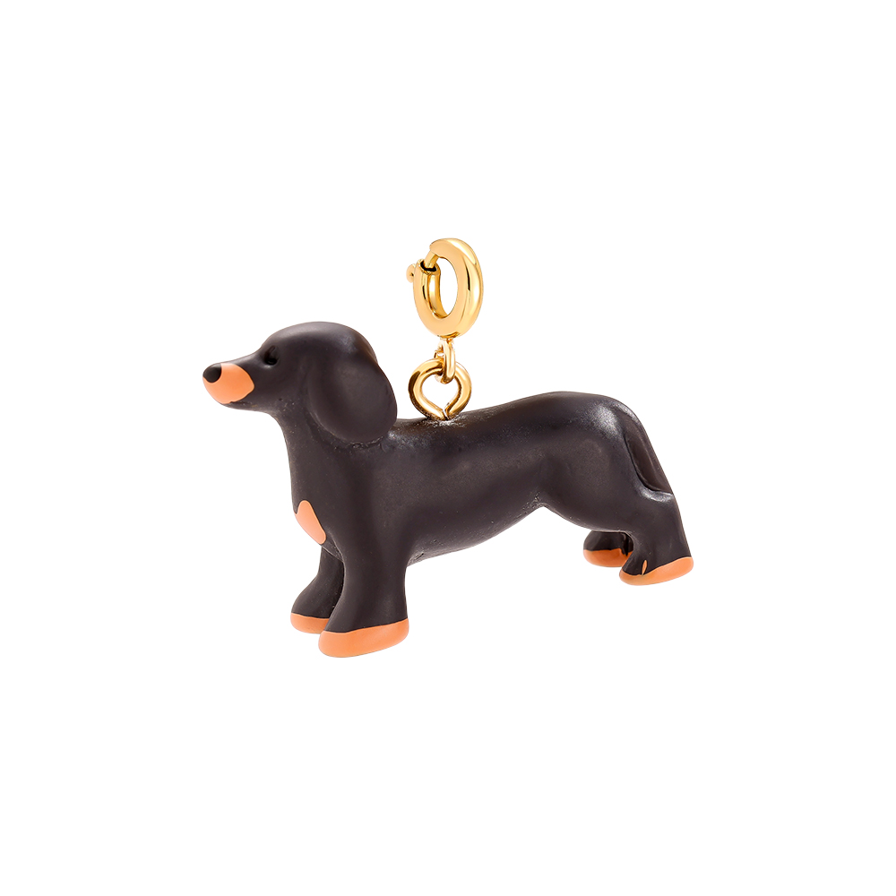 Stainless steel Pendant 25mm Spring Clasp Big Dog