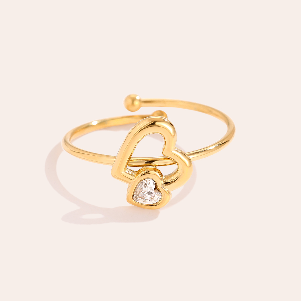 Stainless steel ring Sweet Hearts