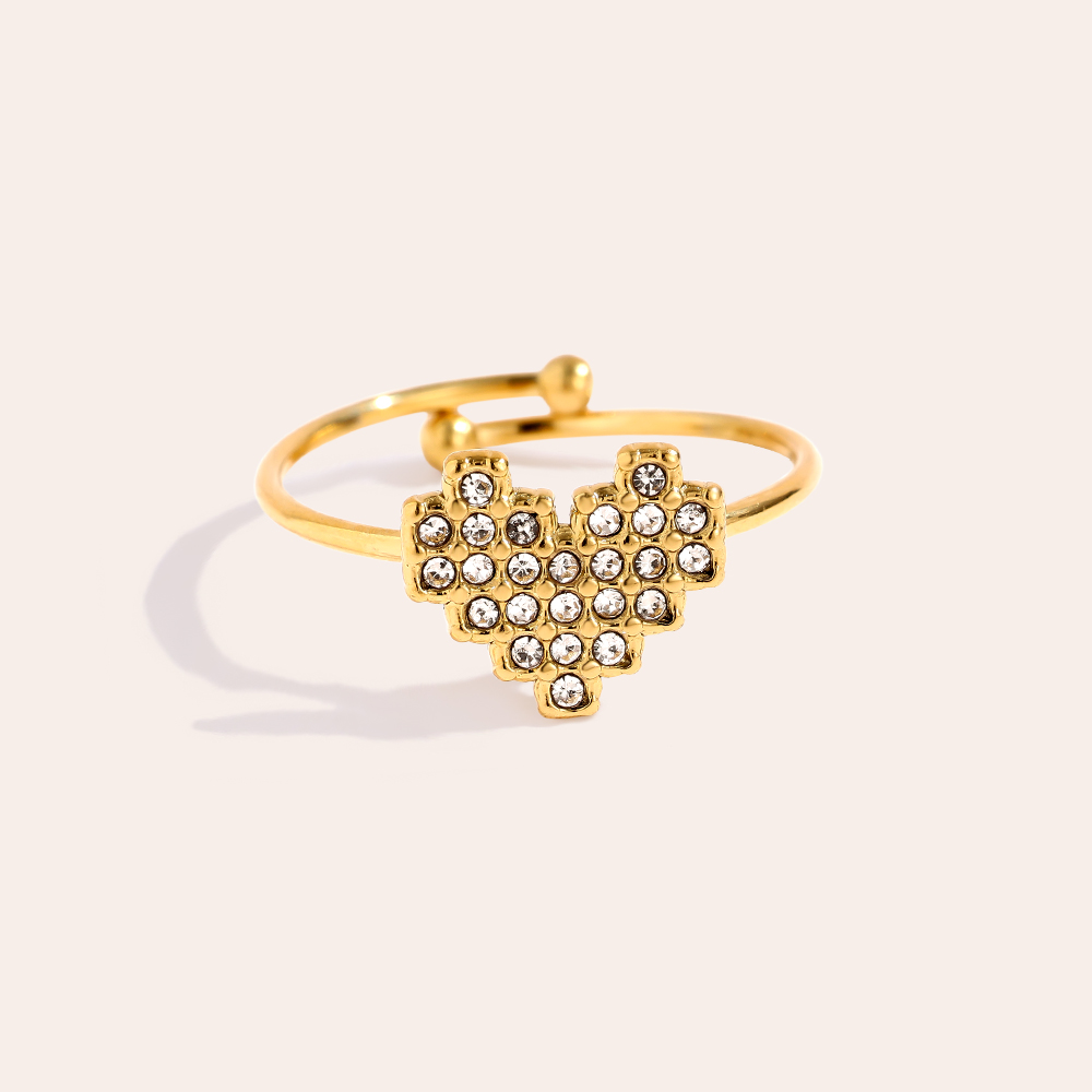 Stainless steel ring Glory Heart Diamond
