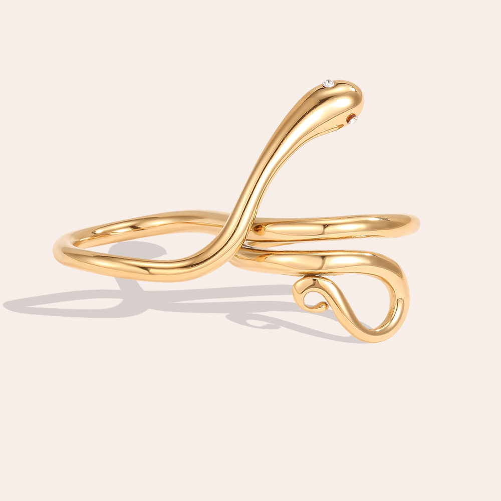 Adjustable stainless steel ring, snake design