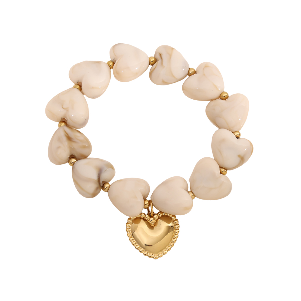 Stainless steel bracelet 20cm Acrylic Heart Chian