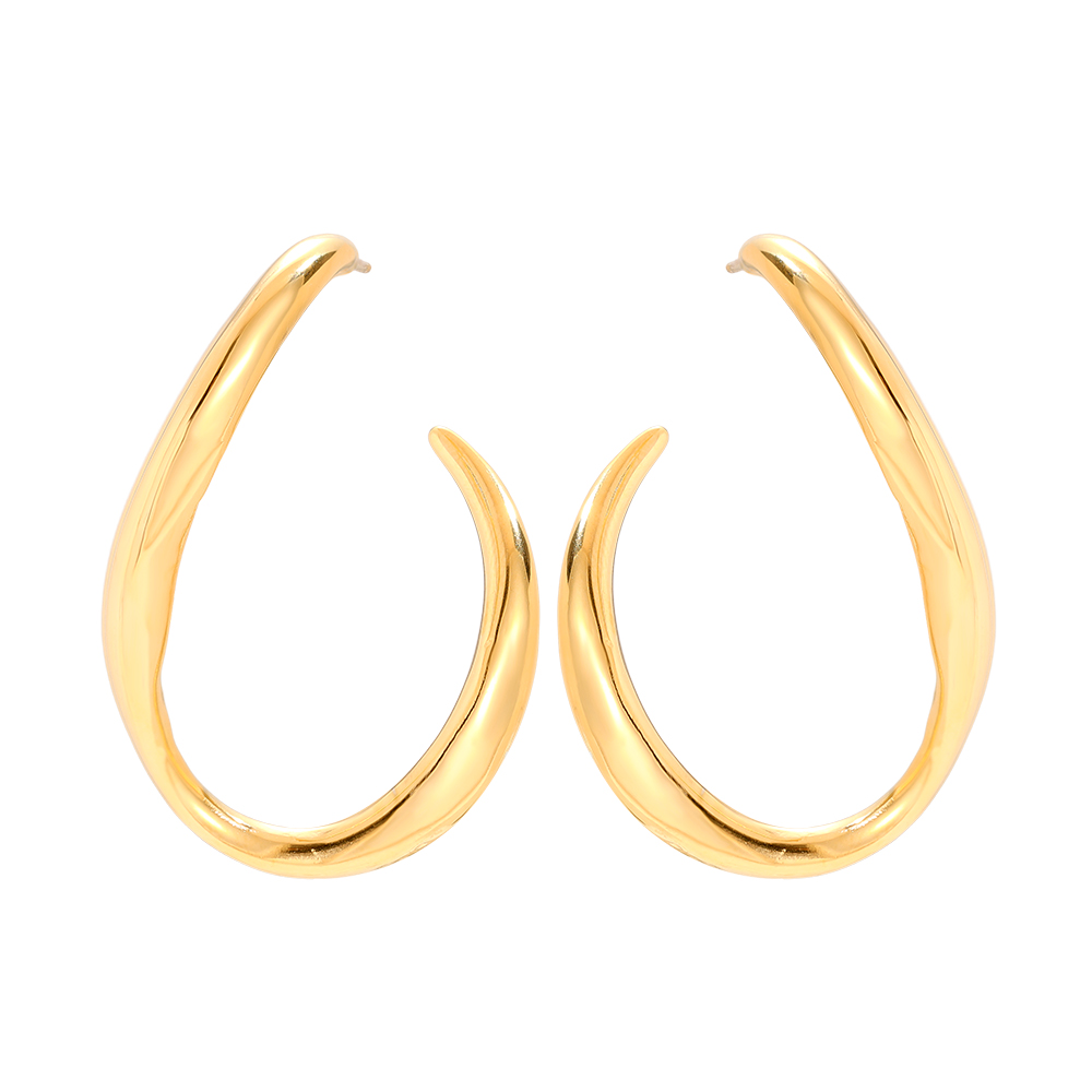 Stainless steel earrings 40*30mm Egg Hoop