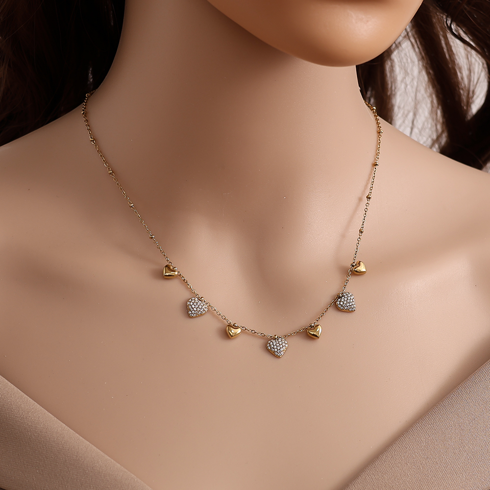 Stainless steel necklace 40cm Many Sweet Hearts