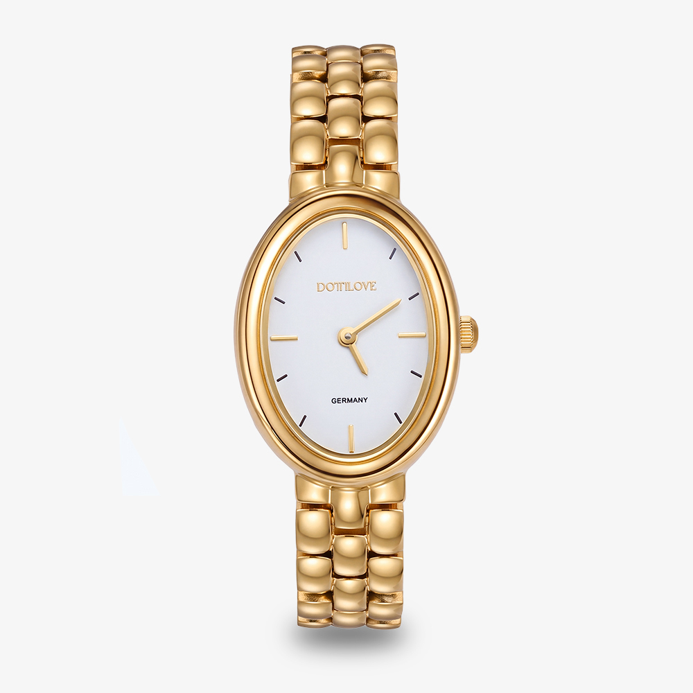 Oval stainless steel watch