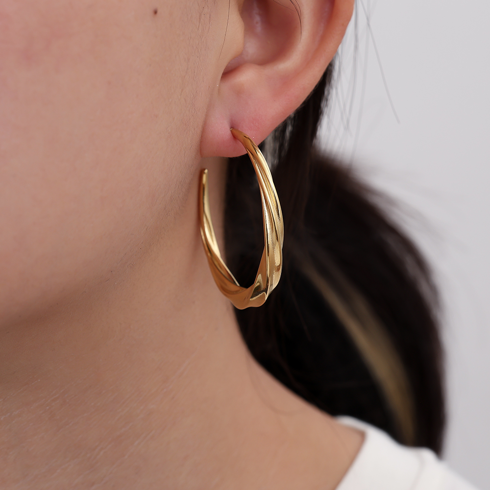 Stainless steel earrings 45mm Classic Twist
